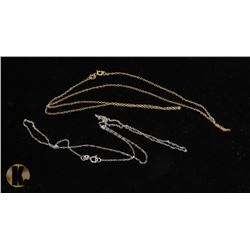 11-STERLING SILVER NECKLACE 2PCS 18"