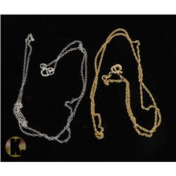 #12-STERLING SILVER NECKLACE 2PCS 18"