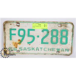 SASKATCHEWAN 1966 LICENSE PLATE