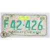 Image 1 : SASKATCHEWAN 1968 LICENSE PLATE