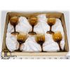 Image 1 : SET OF 6 AMBER BRAND GLASSES.