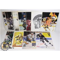LOT OF 13 HOCKEY PLAYER PRINTS AND PHOTOS, 8 X12.