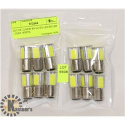 LOT OF 12 NEW RV/AUTO LED BULBS - COOL WHITE