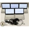 Image 1 : LOT OF 5 BLACK HP GOOGLE CHROMEBOOKS 14 W/ ADAPTER