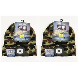 TWO NEW! ULTRA BRIGHT LED HEADLIGHT TOQUE (CAMO)