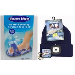 TWO NEW! ULTRA BRIGHT LED HEADLIGHT TOQUE (BLUE)