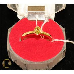 #59-GREEN PERIDOT RING SIZE 7