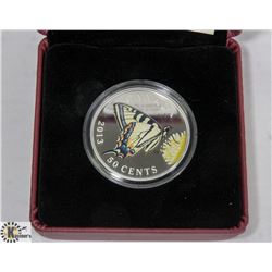 2013 BUTTERFLIES OF CANADA 50 CENT SILVER PLATED