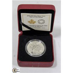 2015 $10 YEAR OF THE SHEEP .9999 FINE SILVER COIN
