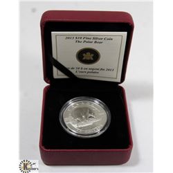 2013 $10 POLAR BEAR .9999 FINE SILVER COIN