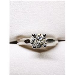 98) 14K WHITE GOLD DIAMOND SOLITAIRE RING,