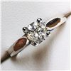 Image 2 : 98) 14K WHITE GOLD DIAMOND SOLITAIRE RING,