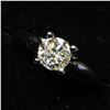 Image 5 : 98) 14K WHITE GOLD DIAMOND SOLITAIRE RING,