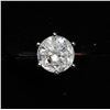 Image 3 : 96) 14K WHITE GOLD DIAMOND SOLITAIRE RING,