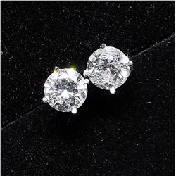 94) 14K WHITE GOLD SINGLE STONE DIAMOND RINGS,