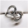 Image 2 : 92) 10K WHITE GOLD DOUBLE HEART DIAMOND RING,