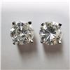 Image 1 : 90) 14K WHITE GOLD SINGLE STONE DIAMOND EARRINGS,