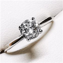 88) 14K WHITE GOLD DIAMOND SOLITAIRE RING,