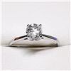Image 2 : 88) 14K WHITE GOLD DIAMOND SOLITAIRE RING,