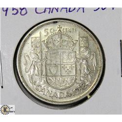 1958 CANADIAN 50 CENT PIECE.