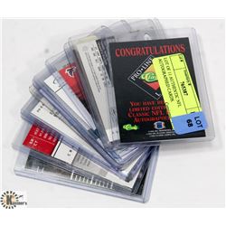 LOT OF 11 AUTHENTIC NFL AUTOGRAPHED CARDS.