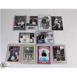 LOT OF 10 ASSORTED SPORTS CARDS INCL AUTOGRAPHS &