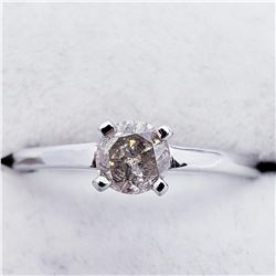 73) 14K WHITE GOLD DIAMOND SOLITAIRE RING,