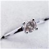 Image 2 : 73) 14K WHITE GOLD DIAMOND SOLITAIRE RING,