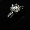 Image 6 : 74) 10K WHITE GOLD FANCY CUT DIAMOND RING,