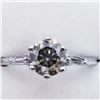 Image 1 : 75) 10K WHITE GOLD LIGHT YELLOW DIAMOND RING,