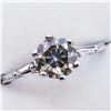 Image 2 : 75) 10K WHITE GOLD LIGHT YELLOW DIAMOND RING,