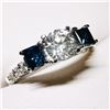 Image 1 : 77) 14K WHITE GOLD FANCY COLORED DIAMOND RING,
