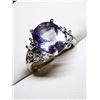 Image 1 : 78) 14K WHITE GOLD TANZANITE & DIAMOND RING,