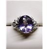 Image 2 : 78) 14K WHITE GOLD TANZANITE & DIAMOND RING,