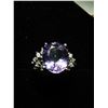 Image 5 : 78) 14K WHITE GOLD TANZANITE & DIAMOND RING,