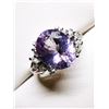 Image 6 : 78) 14K WHITE GOLD TANZANITE & DIAMOND RING,