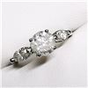 Image 1 : 79) 14K WHITE GOLD FANCY CUT DIAMOND RING,