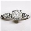 Image 2 : 79) 14K WHITE GOLD FANCY CUT DIAMOND RING,