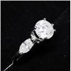 Image 5 : 79) 14K WHITE GOLD FANCY CUT DIAMOND RING,