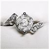 Image 1 : 80) 10K WHITE GOLD DIAMOND RING,