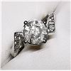 Image 2 : 80) 10K WHITE GOLD DIAMOND RING,