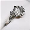 Image 3 : 80) 10K WHITE GOLD DIAMOND RING,