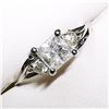 Image 1 : 83) 14K WHITE GOLD FANCY CUT DIAMOND RING,