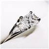 Image 2 : 83) 14K WHITE GOLD FANCY CUT DIAMOND RING,
