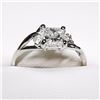 Image 3 : 83) 14K WHITE GOLD FANCY CUT DIAMOND RING,