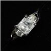 Image 5 : 83) 14K WHITE GOLD FANCY CUT DIAMOND RING,