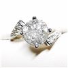 Image 1 : 84) 10K WHITE GOLD DIAMOND RING,