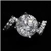 Image 5 : 84) 10K WHITE GOLD DIAMOND RING,