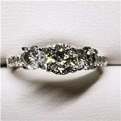 85) 14K WHITE GOLD YELLOW DIAMOND RING,