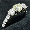 Image 4 : 85) 14K WHITE GOLD YELLOW DIAMOND RING,